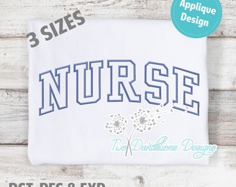 NURSE Applique Embroidery Design LARGE, machine embroidery, nurse design, nurse embroidery design