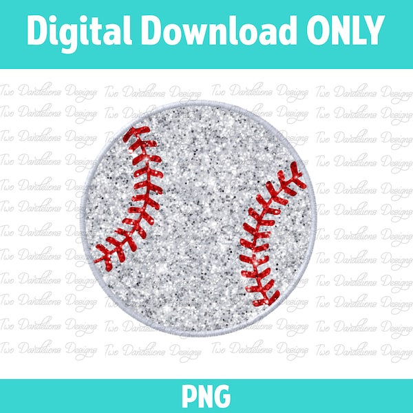 Baseball faux glitter applique design, baseball clipart, baseball png, DIGITAL DOWNLOAD