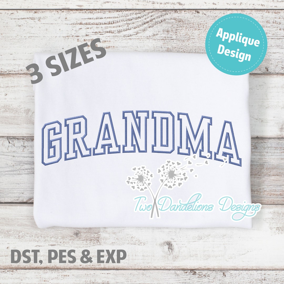 GRANDMA Applique Embroidery Design LARGE, Machine Embroidery, Grandma