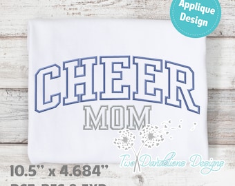 Cheer Mom Applique, large applique, cheer embroidery design, cheer mom design, cheer pes, cheer dst, cheer exp