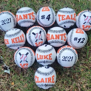 Custom Baseball, embroidered baseball, baseball gift, coach gift, graduation gift, groomsman gift, gifts for him, baby shower gift
