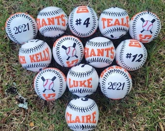 Custom Baseball, embroidered baseball, baseball gift, coach gift, graduation gift, groomsman gift, gifts for him, baby shower gift