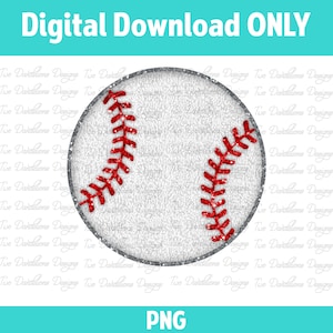 Baseball faux chenille patch design, baseball clipart, baseball png, DIGITAL DOWNLOAD