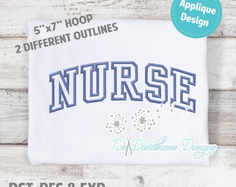 NURSE Applique Embroidery Design 5 x 7, machine embroidery, nurse design, nurse embroidery design