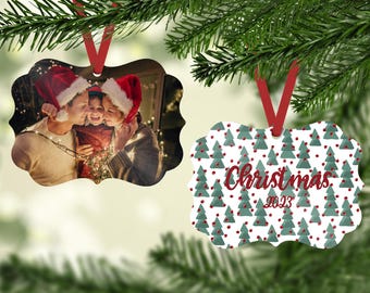 Custom Photo Ornament, Personalized Ornament, CHOOSE background, keepsake ornament, Christmas keepsake, aluminum, wood or porcelain