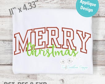 Merry Christmas Applique Embroidery Design LARGE, machine embroidery, Christmas design, Christmas embroidery design