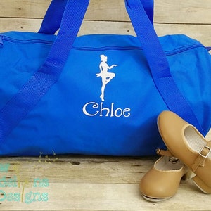 Personalized TAP DANCE Duffel/Gym Bag. Dance bag, tap bag, dance team, duffel with long strap, team colors, custom bag. Choose colors & font