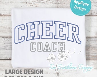 Cheer Coach Applique, large applique, cheer embroidery design, cheer mom design, cheer pes, cheer dst, cheer exp