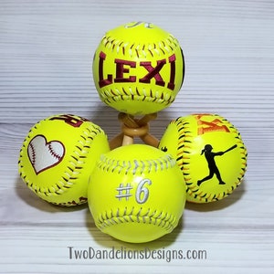 Personalized Softball, monogrammed softball, softball gift, coach gift, graduation gift, bridal party gift, gifts for her, baby shower gift