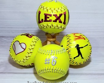 Personalized Softball, monogrammed softball, softball gift, coach gift, graduation gift, bridal party gift, gifts for her, baby shower gift