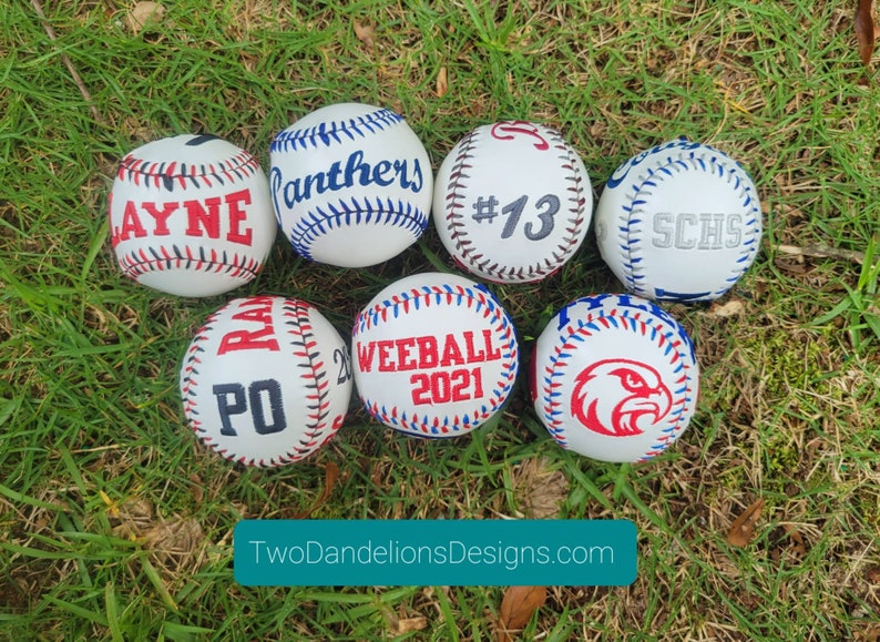 Custom Baseball, embroidered baseball, baseball gift, coach gift, graduation gift, groomsman gift, gifts for him, baby shower gift image 3