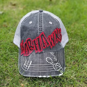 Warhawks Baseball Hat, custom baseball hat, custom rhinestone design, football, baseball, band, softball