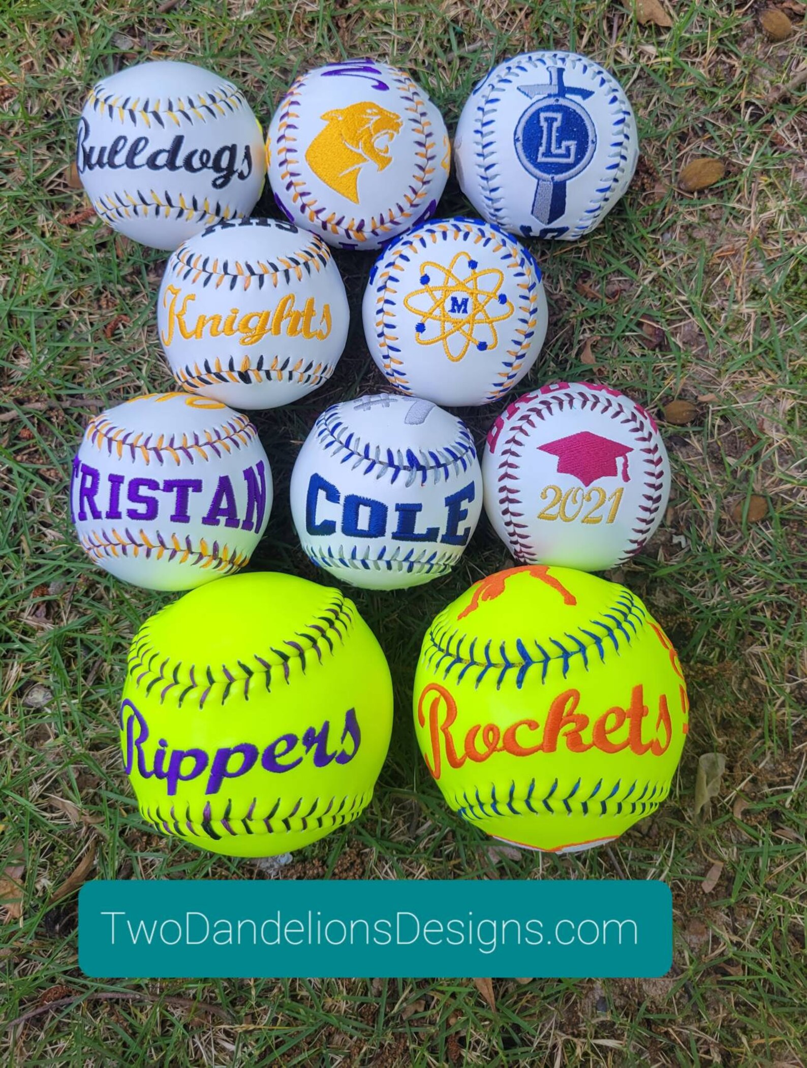 Custom Baseball, Embroidered Baseball, Baseball Gift, Coach Gift