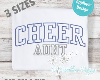Cheer Aunt Applique, large applique, 3 Sizes, cheer embroidery design, cheer aunt design, cheer pes, cheer dst, cheer exp