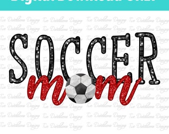 Soccer mom clipart RED, soccer clipart, soccer png, DIGITAL DOWNLOAD, shirt design, sublimation design