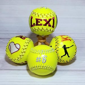 Personalized Softball, monogrammed softball, softball gift, coach gift, graduation gift, bridal party gift, gifts for her, baby shower gift