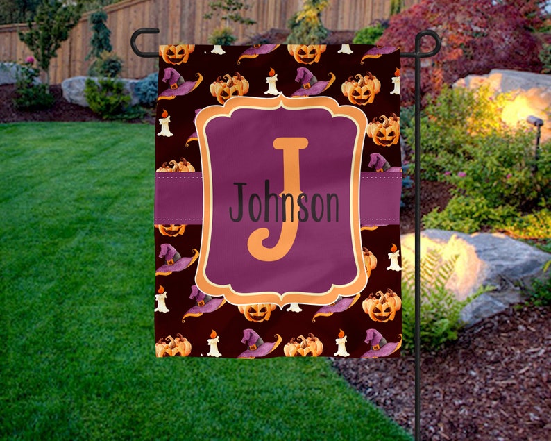 Personalized Garden Flag Halloween Garden Flag Pumpkin Etsy