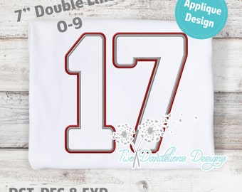7" Double Applique Numbers, 0-9, Applique Embroidery Design LARGE, machine embroidery, Sports Number design, sport embroidery design