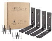 Rustic Industrial DIY Farmhouse Shelf Brackets 6 quot x 6 quot x 1.5 quot x 5mm Steel L Bookshelf Supports - 4 pack Includes Screws