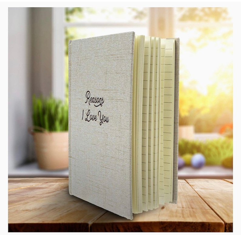 Reasons I Love You Book Journal Hardcover Linen Notebook For Couples, Your Boyfriend or Girlfriend, wife, husband or Spouse image 4