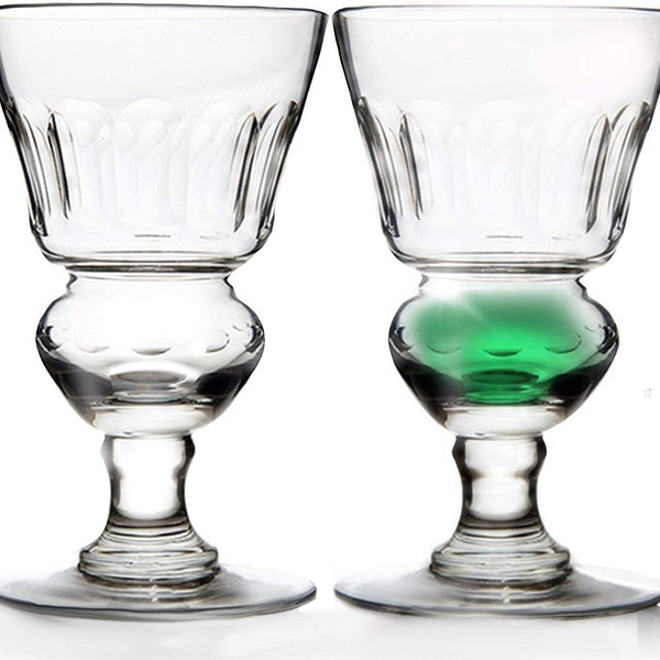 Original Absinthe Glass: Vintage Reservoir Pontarlier Style Cordial Cocktail Glasses