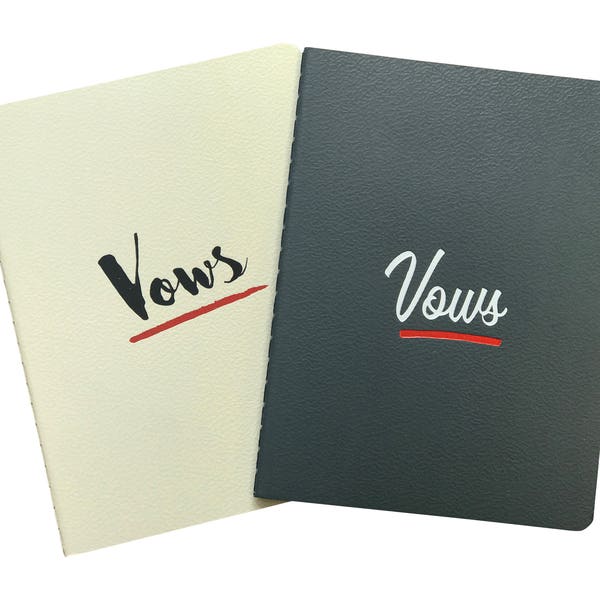 His & Hers Wedding Vow Book Notebooks - Letterpress Keepsake for Wedding Vows - Great Engagement or Wedding Gift!