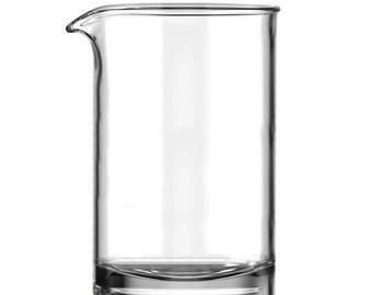 Cocktail Mixing Glass with Seamless and Handblown Construction - Old Fashioned Bar Mixer Glass - Plain Design