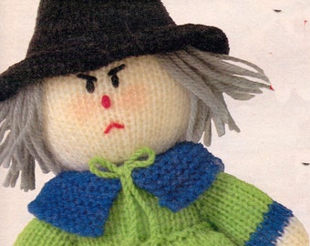 Hansel, Gretel and Witch, Fairy Tale Character Toy Dolls Knitting Pattern from Oddments DK Wool - PDF Download Grumpy Fairy Tale Character