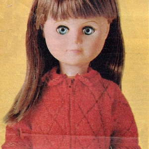 Dressing Gown and Nightie / Nightdress Dolls Clothes Knitting Pattern PDF Download for 14&quot; Doll Outfit from Vintage Pattern