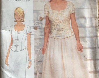 Sewing Pattern for Bridesmaid or Evening Multi Fit Dress McCalls 8836 - 36" - 40" Unused - Two Piece Long Skirt Top Evening Wear