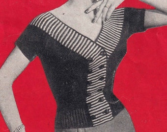 1950s Designed in Paris Collection 4 x Elegant Jumper / Sweater Knitting Patterns Designer PDF Digital Vintage Ladies 50s Knitwear RARE