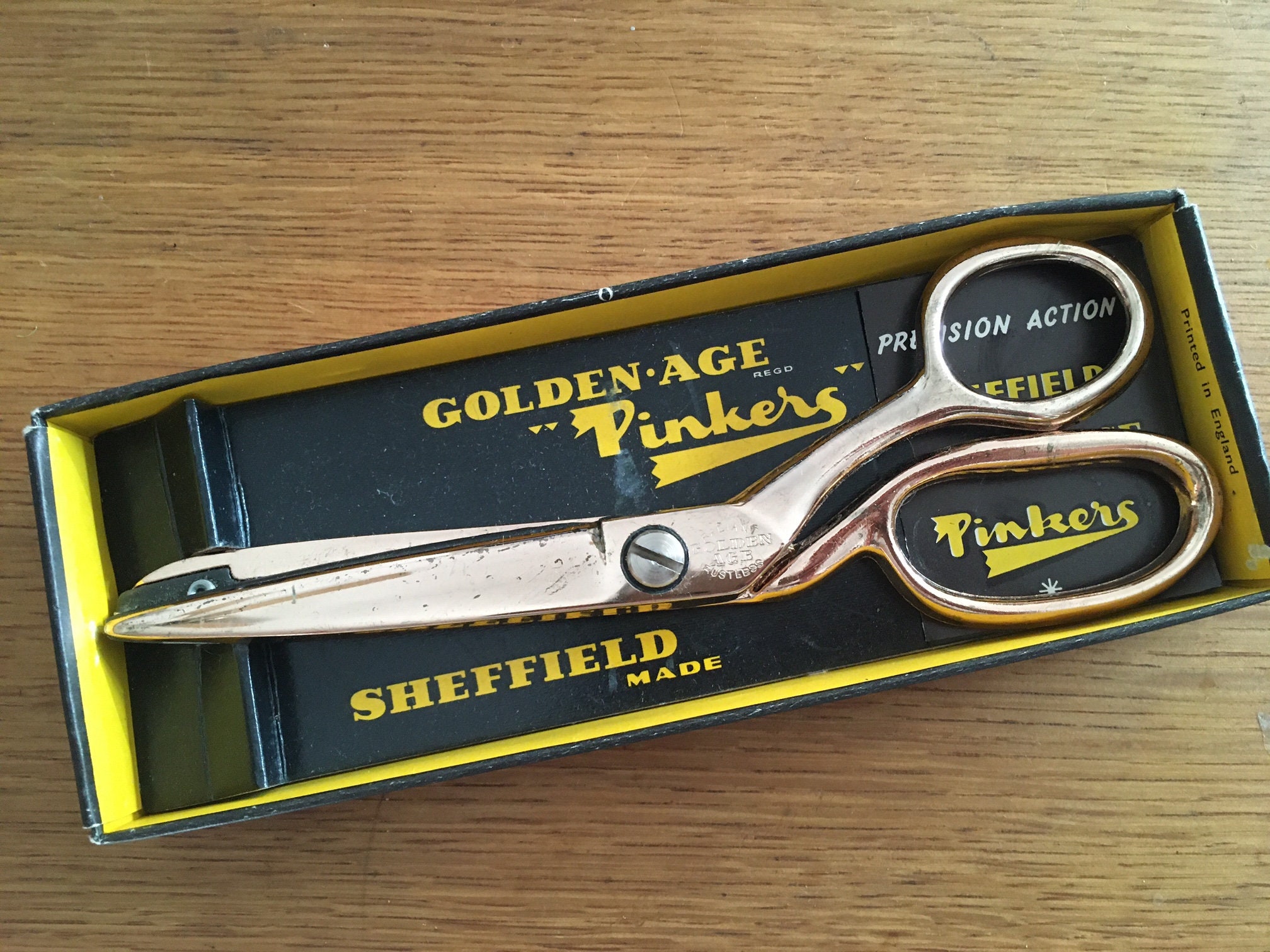 Vintage Pinking Shears Dressmaking Precision Action Golden Etsy