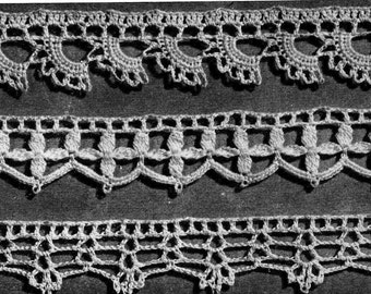 Crochet Dainty Edging Trim Edge Decoration - Crochet Pattern by Digital Download PDF - RARE - Vintage Design Lace Decor