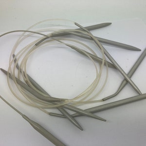 Vintage 5 x Rundstricknadeln - Metall, kurze und lange Längen - Vintage Nadelmaß