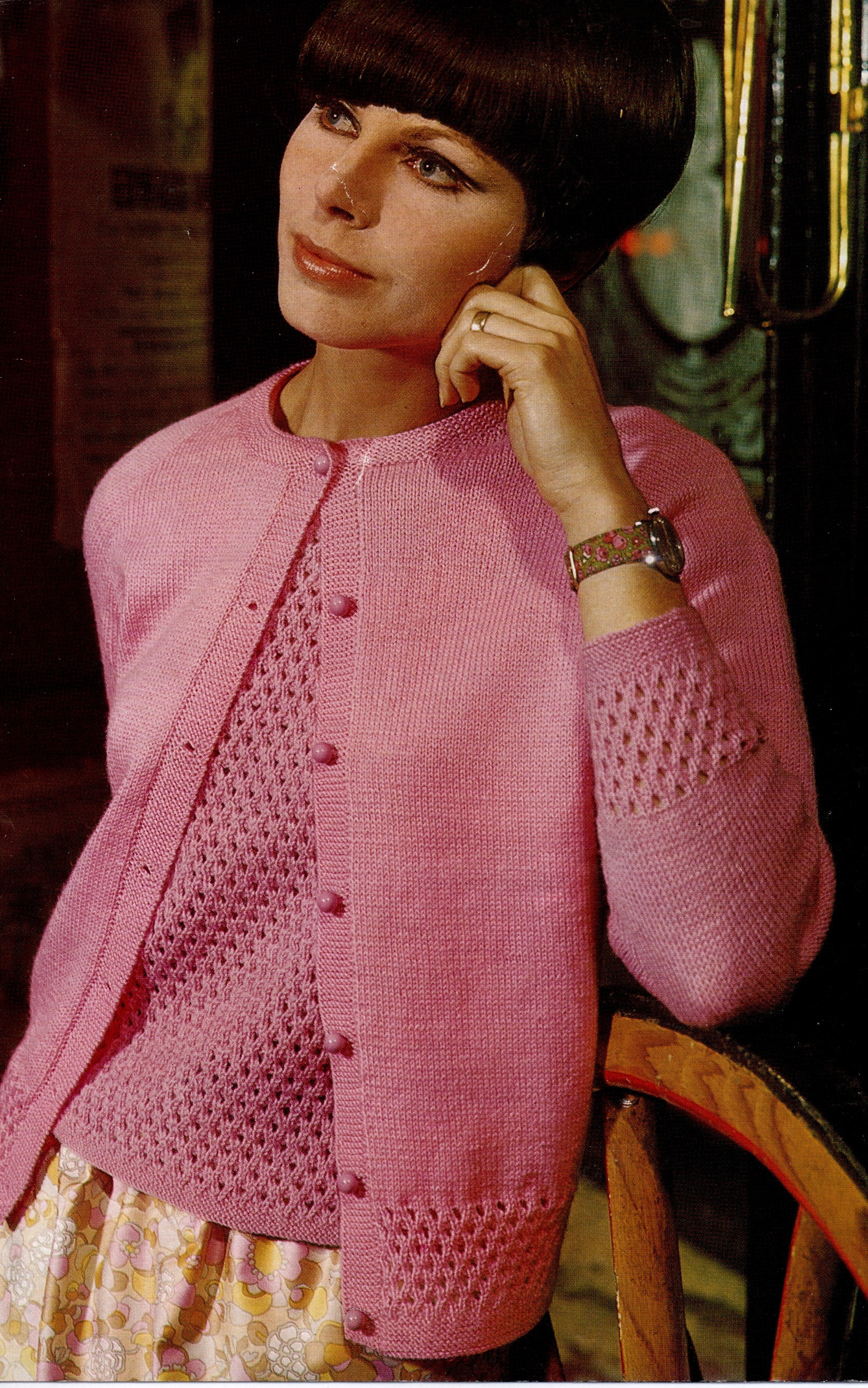 1960s Lady's Twin Set Woollen Cardigan & Top Digital Download Knitting