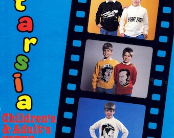 Star Trek Motif Boys Girls Adult Jumper Sweater 5 Knitting Pattern Designs - Mr Spock Captain Kirk Enterprise - Digital Download PDF 1987