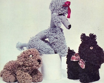 Vintage 1950s PDF Poodle Dog Toy Crochet Pattern Scottie Dog Baby Poodle - Instant PDF Download Pattern - Make a Christmas Gift - Crafting