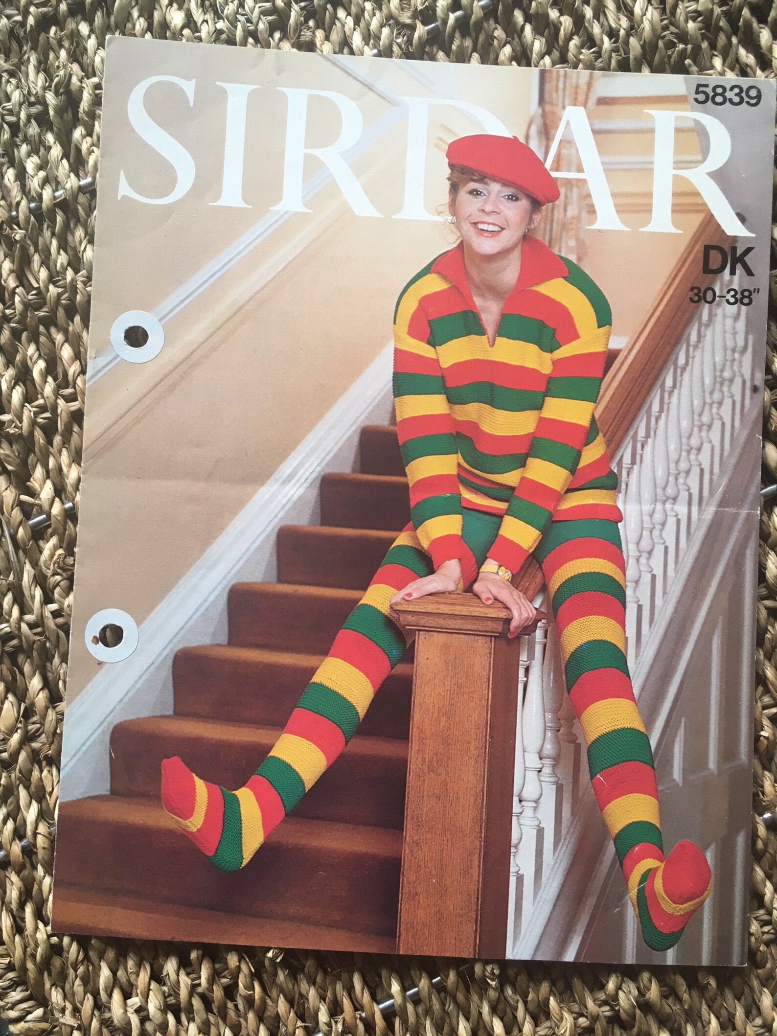 Original Ladies Unusual Stripey Jumper Sweater Knitting Pattern Stripe