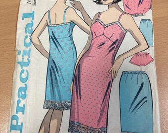 RARE Pretty 1950s Lingerie Waist Slip, Panties and Petticoat Sewing Pattern - Practical 5616 - In Bust size 42" - Unused