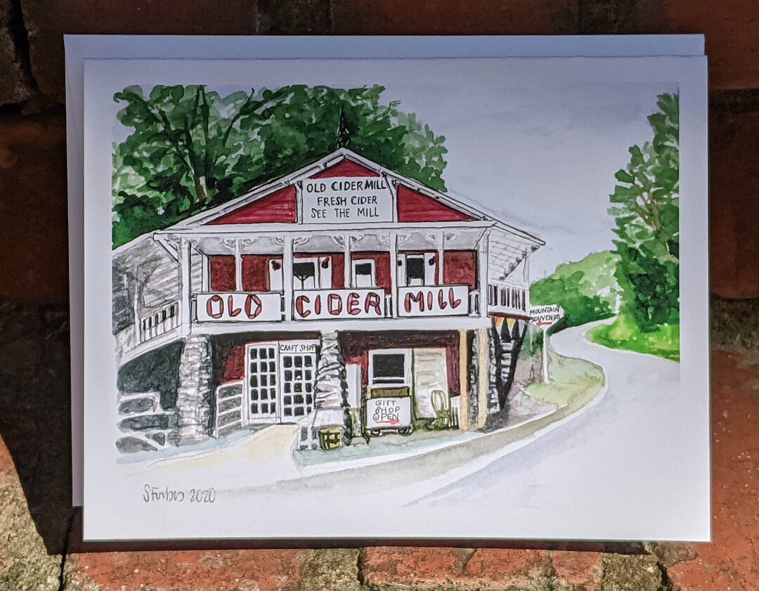 Old Cider Mill Bat Cave, NC Greeting Cards, Original Watercolor Print
