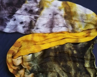 Hand Painted Sock Blank, Single Knit, Sock Yarn, Superwash Merino Wool Nylon, Yellow Brown Tan Gold Olive