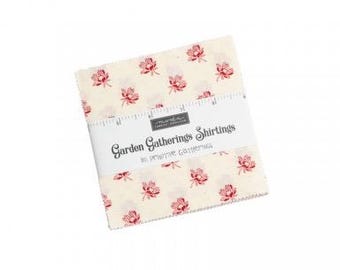 Garden Gatherings Shirtings Charm Pack by Primitive Gatherings 42 - 5” squares