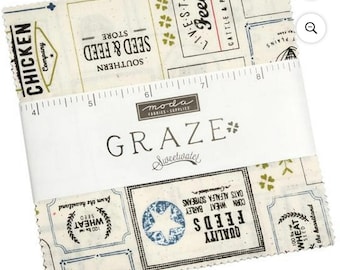 Graze Charm Pack by Sweetwater; 42 - 5" Precut Fabric Quilt Squares Moda Fabrics