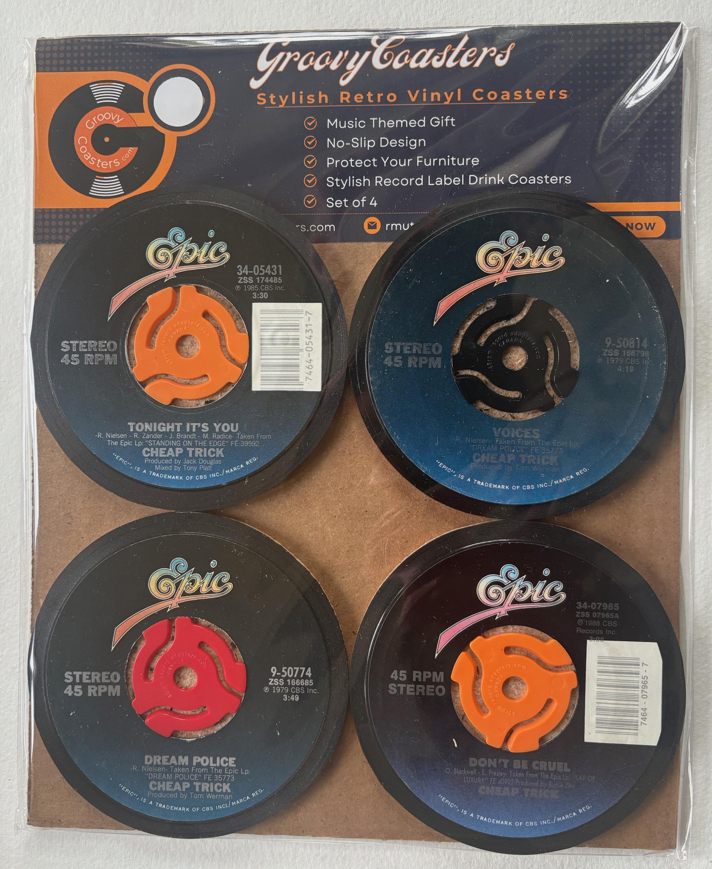 4 Premium Vintage - Cheap Trick - Record Label Drink Coasters - Etsy