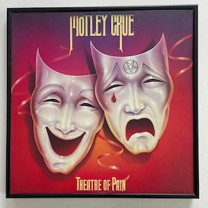 motley crue - theatre of pain    framed record lp cover
