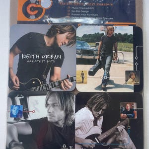 4 premium vintage  keith urban  greatest hits    drink coasters