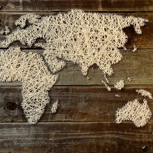 world map string art world map decal wooden world map etsy