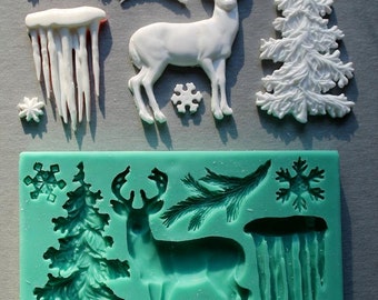 Silicone Mould Winter Sugarcraft Cake Decorating Fondant / fimo mold