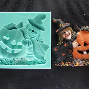 Silicone Mould HALLOWEEN WITCH Sugarcraft Cake Decorating Fondant / fimo mold