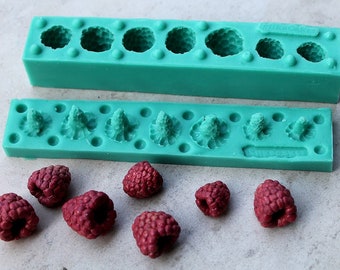 Silicone Mould 3D Raspberries Sugarcraft Fondant / fimo mold